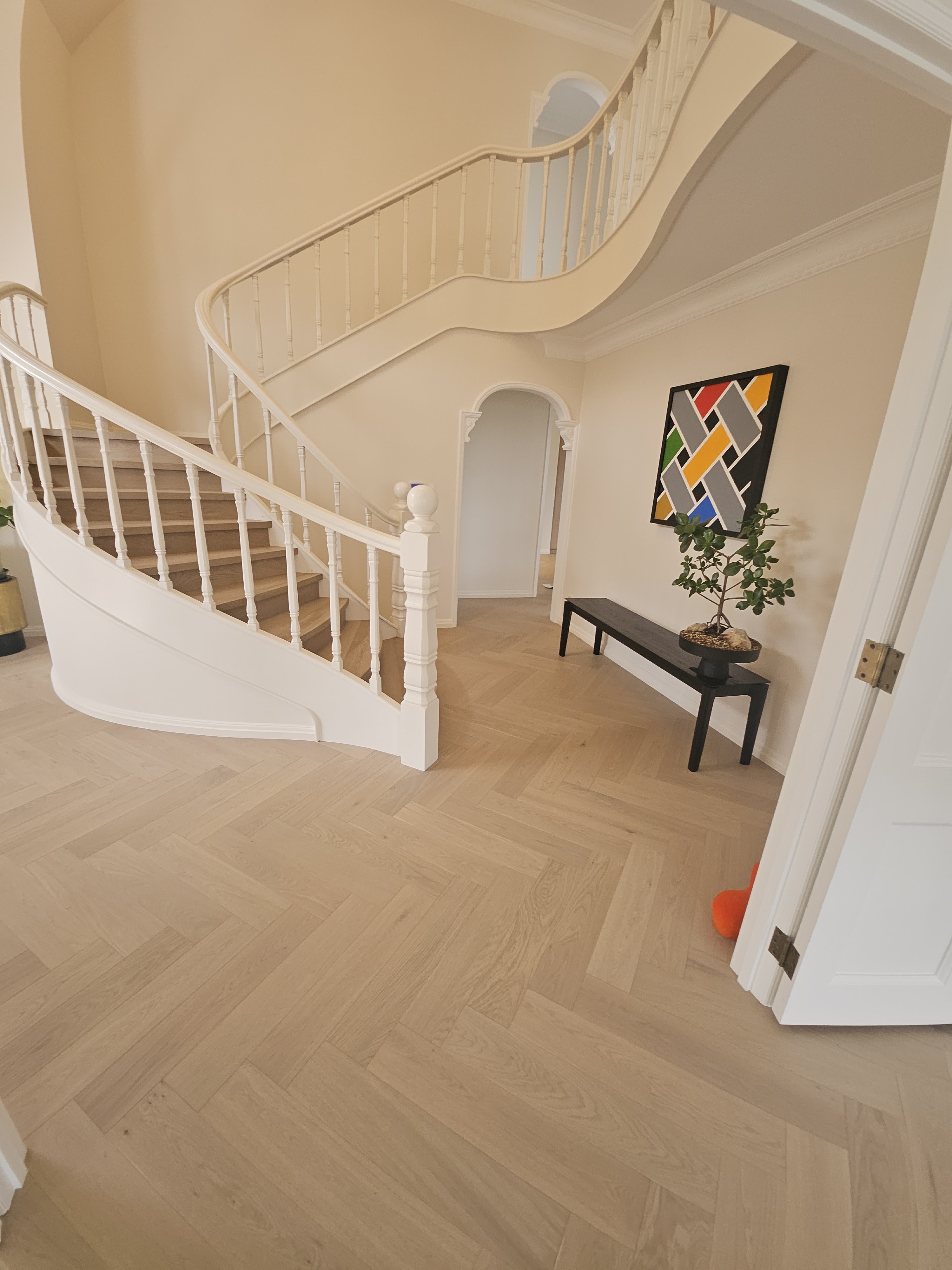 Wooden flooring installation